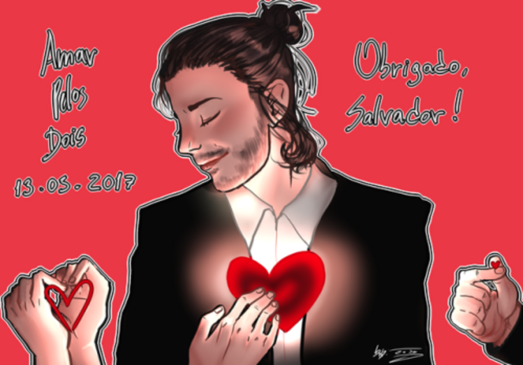 Artistas criam várias ilustrações de Salvador Sobral 