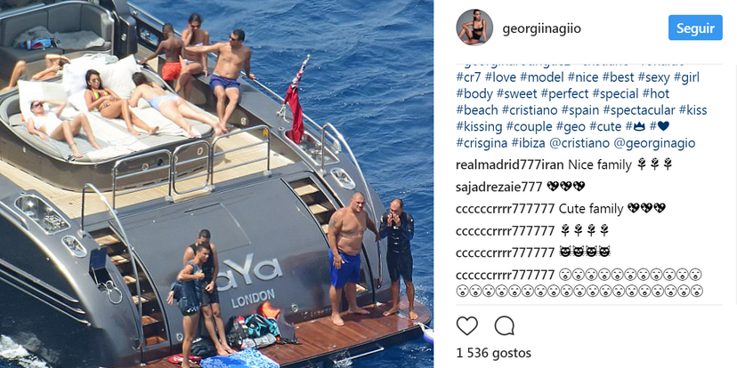 O interior do iate alugado por CR7 em Ibiza