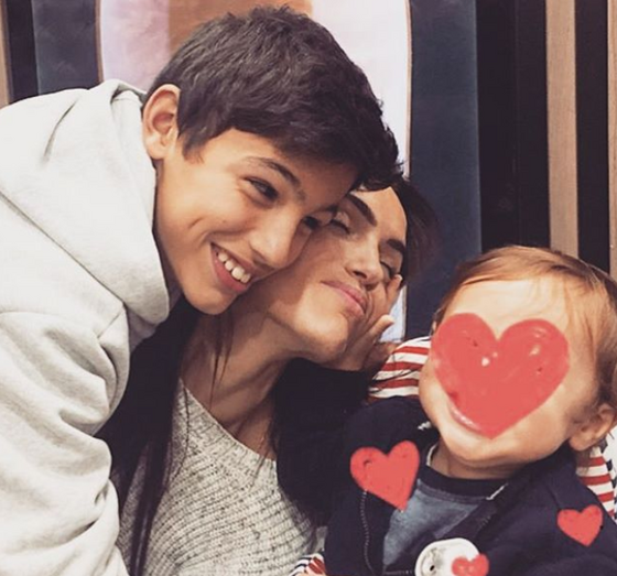 Liliana com Junior e Salvador