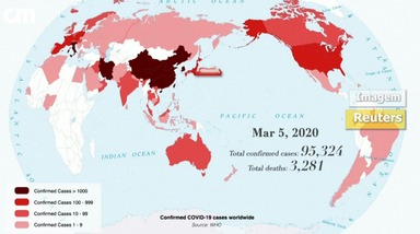 A evolução do coronavírus no Mundo
